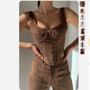 Meshki Audrey Suede Western Corset